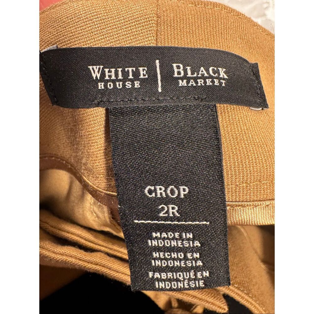 White House Black Market Camel Wide-Leg Crop Pants – Size 2R | Tie Waist | Cropp - Picture 4 of 7